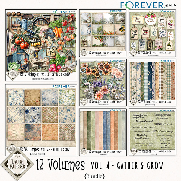 12 Volumes - Vol. 4 - Gather & Grow Bundle Digital Art - Digital Scrapbooking Kits