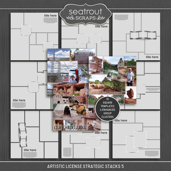 Artistic License Strategic Stacks 05 Digital Art - Digital Scrapbooking Kits