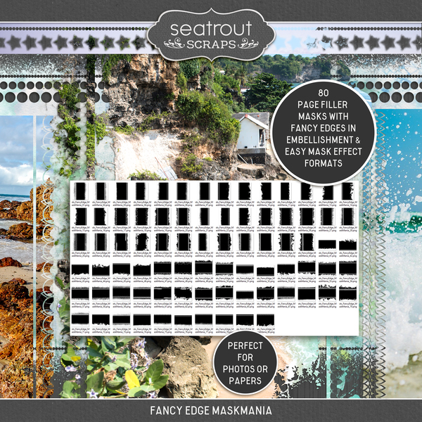 Fancy Edge MaskMania Digital Art - Digital Scrapbooking Kits