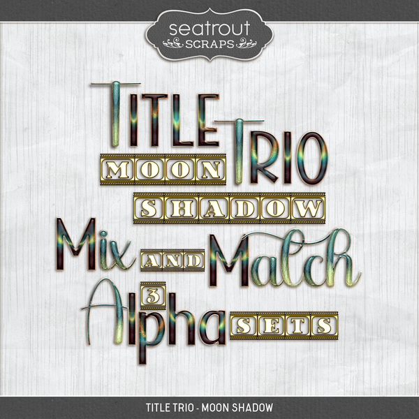Title Trio - Moon Shadow Digital Art - Digital Scrapbooking Kits