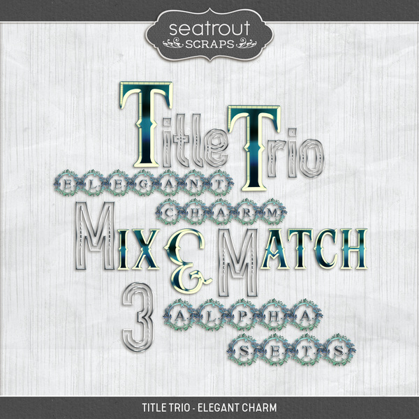 Title Trio - Elegant Charm Digital Art - Digital Scrapbooking Kits