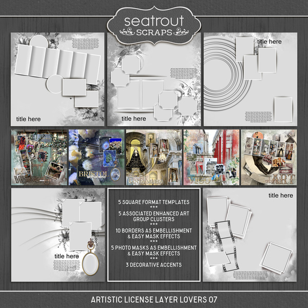 Artistic License Layer Lovers 07 Digital Art - Digital Scrapbooking Kits