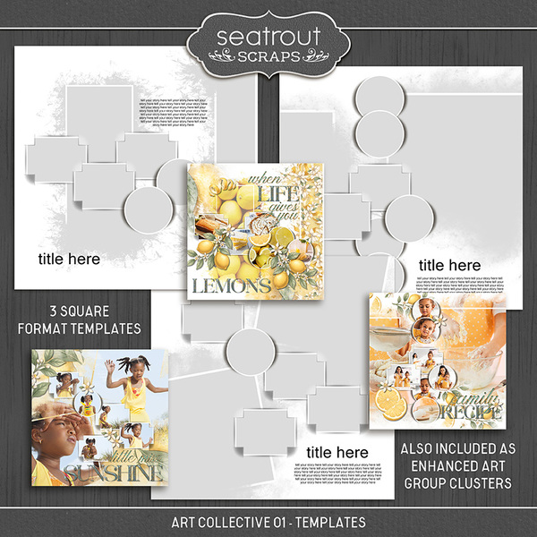 Art Collective 01 - Templates Digital Art - Digital Scrapbooking Kits