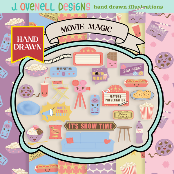 Movie Magic Digital Art - Digital Scrapbooking Kits