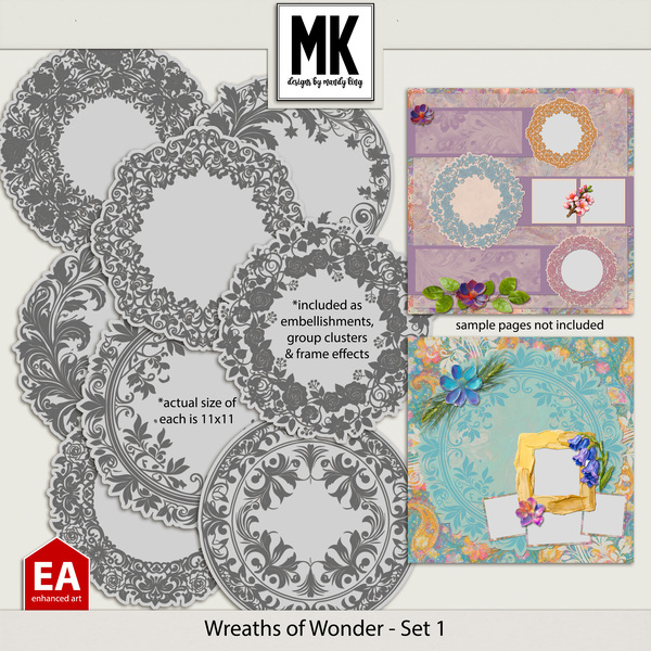 Wreaths of Wonder - Set 1 Digital Art - Digital Scrapbooking Kits