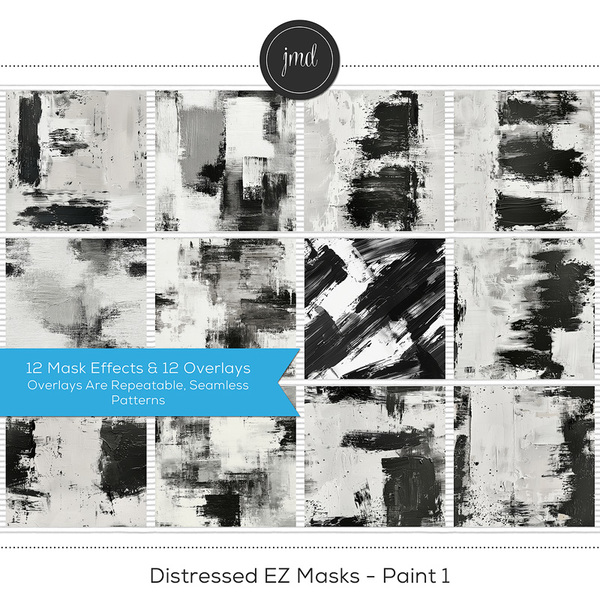 Distressed EZ Masks - Paint 1 Digital Art - Digital Scrapbooking Kits