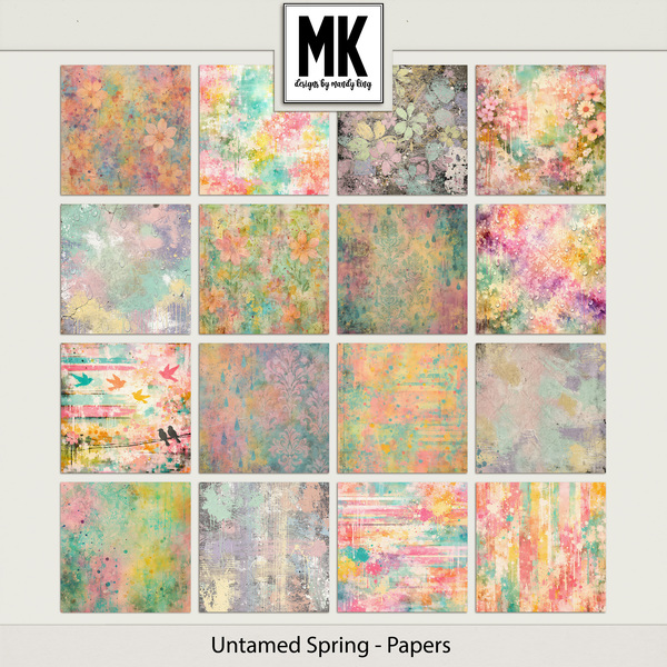 Untamed Spring - Papers Digital Art - Digital Scrapbooking Kits