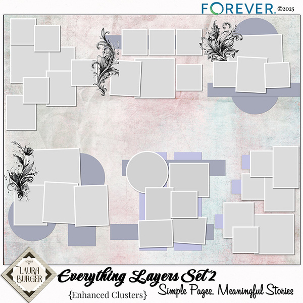 Everything Layers- Simple Pages, Meaningful Stories Set 2 Digital Art - Digital Scrapbooking Kits