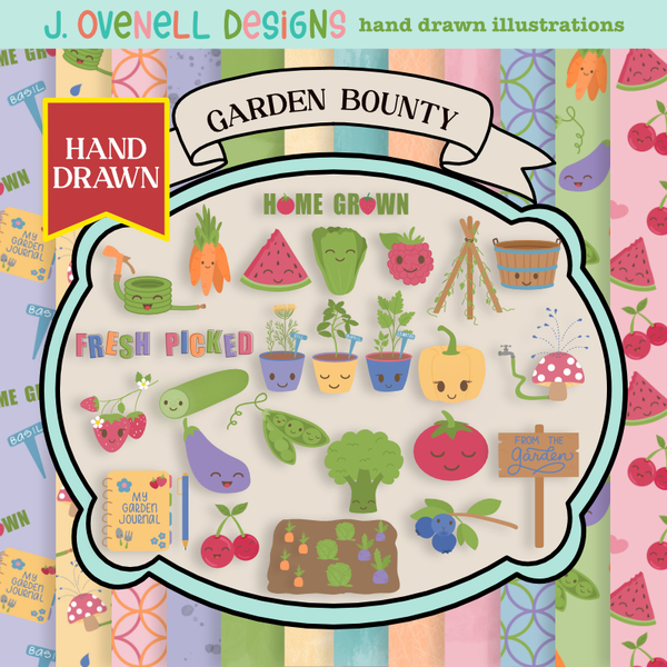 Garden Bounty Digital Art - Digital Scrapbooking Kits