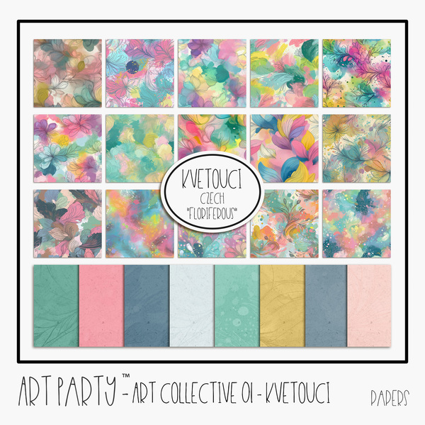Art Collective 01 - Kvetouci - Papers Digital Art - Digital Scrapbooking Kits