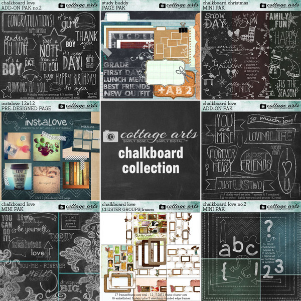 Chalkboard Collection Digital Art - Digital Scrapbooking Kits