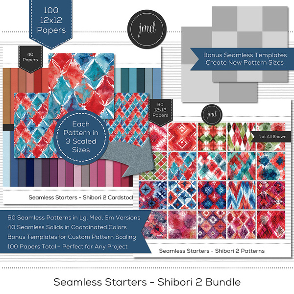 Seamless Starters - Shibori 2 Bundle Digital Art - Digital Scrapbooking Kits