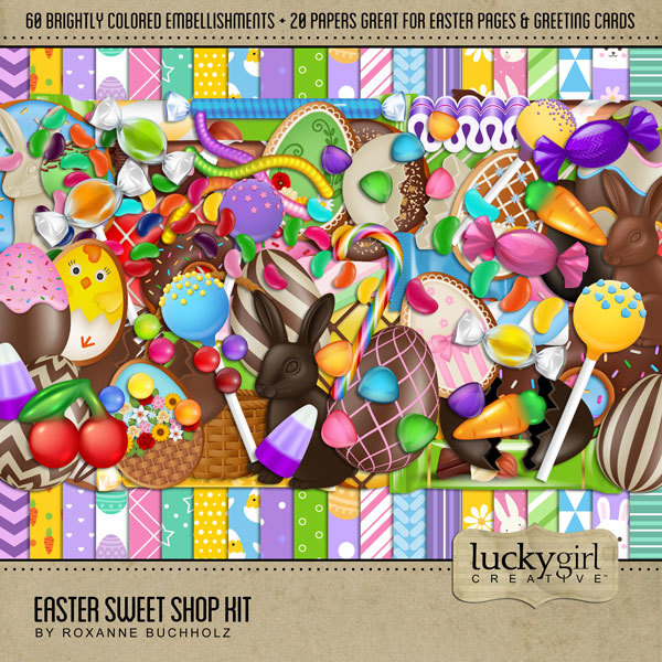 Easter Sweet Shop Kit Digital Art - Digital Scrapbooking Kits