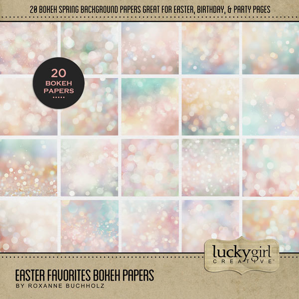 Easter Favorites Bokeh Papers Digital Art - Digital Scrapbooking Kits