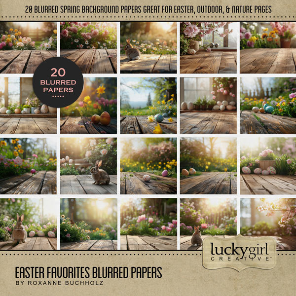 Easter Favorites Blurred Papers Digital Art - Digital Scrapbooking Kits