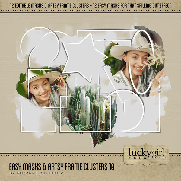 Easy Masks & Artsy Frame Clusters 10 Digital Art - Digital Scrapbooking Kits