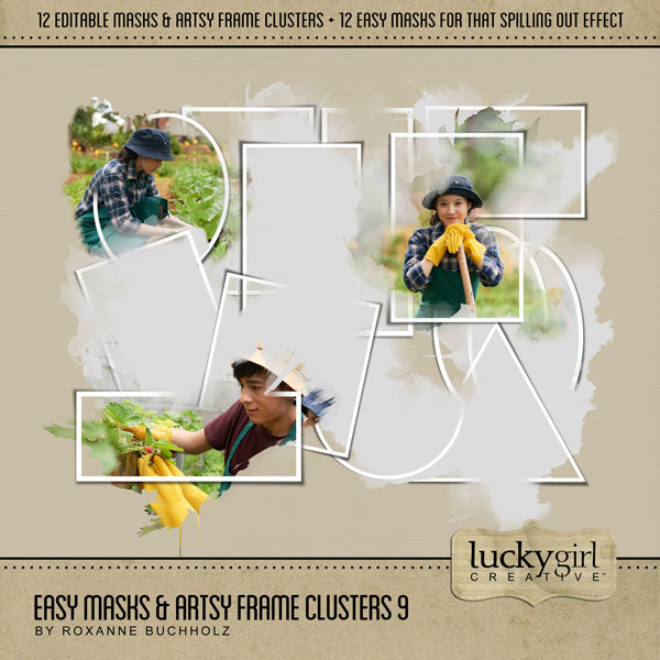 Easy Masks & Artsy Frame Clusters 9 Digital Art - Digital Scrapbooking Kits