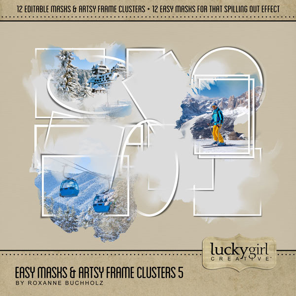 Easy Masks & Artsy Frame Clusters 5 Digital Art - Digital Scrapbooking Kits