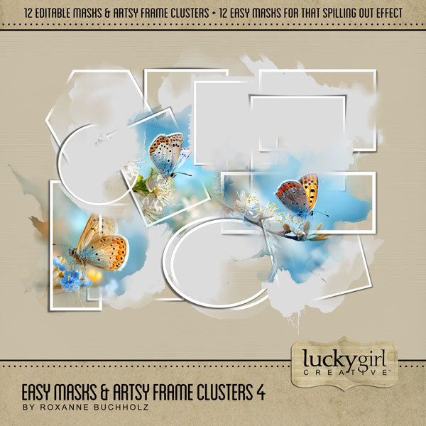 Easy Masks & Artsy Frame Clusters 4 Digital Art - Digital Scrapbooking Kits