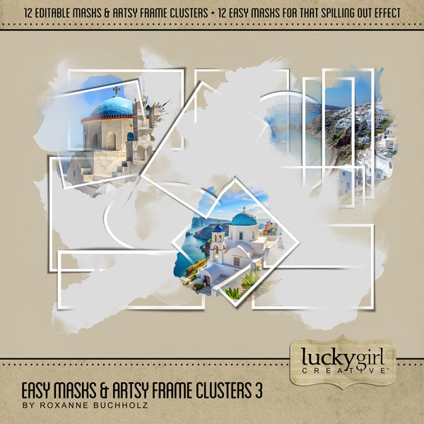 Easy Masks & Artsy Frame Clusters 3 Digital Art - Digital Scrapbooking Kits