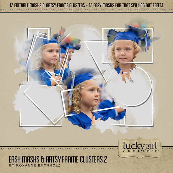 Easy Masks & Artsy Frame Clusters 2 Digital Art - Digital Scrapbooking Kits
