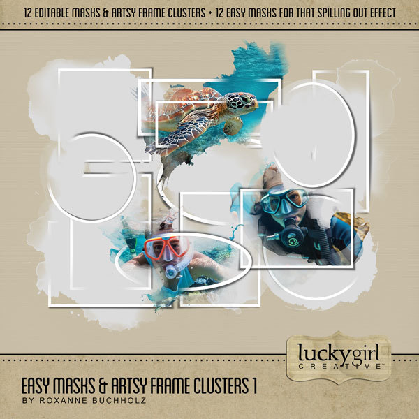 Easy Masks & Artsy Frame Clusters 1 Digital Art - Digital Scrapbooking Kits