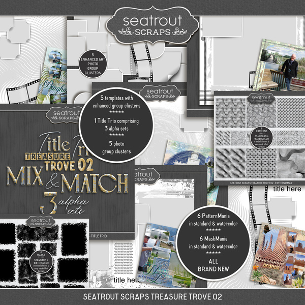 Seatrout Scraps Treasure Trove 02 Digital Art - Digital Scrapbooking Kits