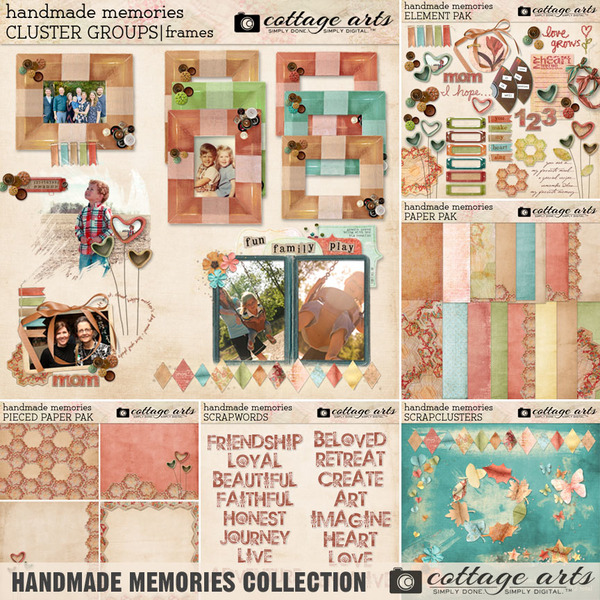 Handmade Memories Collection Digital Art - Digital Scrapbooking Kits