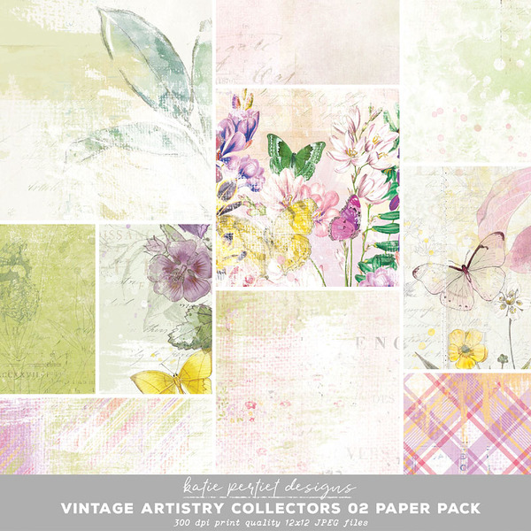 Vintage Artistry Collectors 02 Paper Pack Digital Art - Digital Scrapbooking Kits