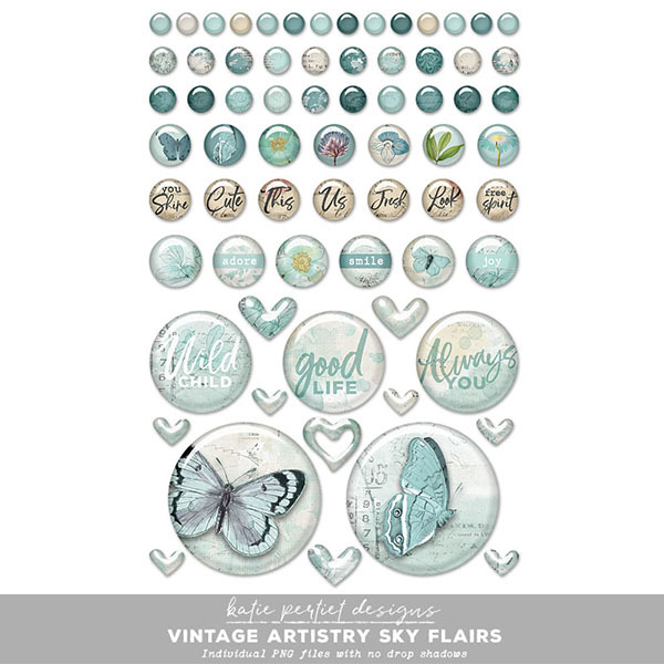 Vintage Artistry Sky Flairs Digital Art - Digital Scrapbooking Kits