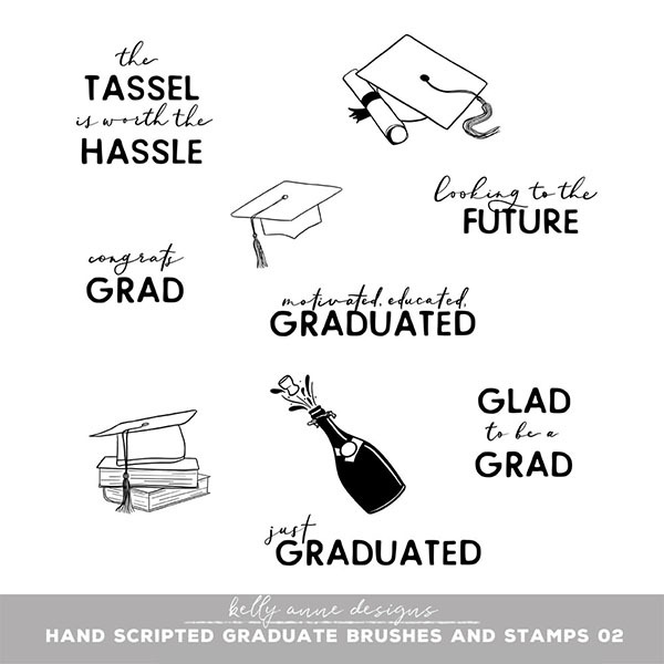 Handscripted Graduate Stamp Pack 02 | Digital Art