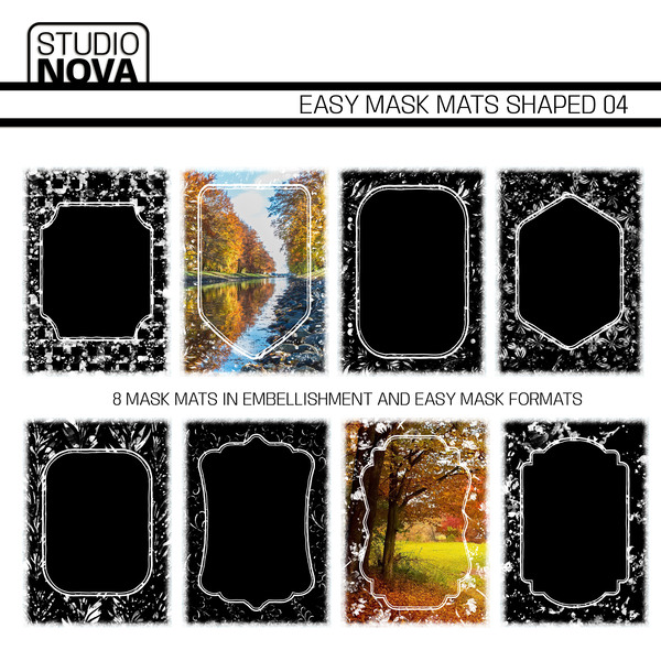 Easy Mask Mats Shaped 04 Digital Art - Digital Scrapbooking Kits