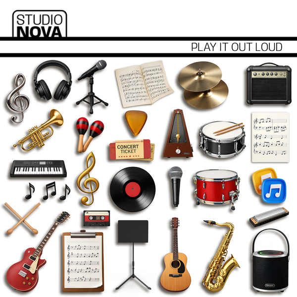 Play It Out Loud Digital Art - Digital Scrapbooking Kits