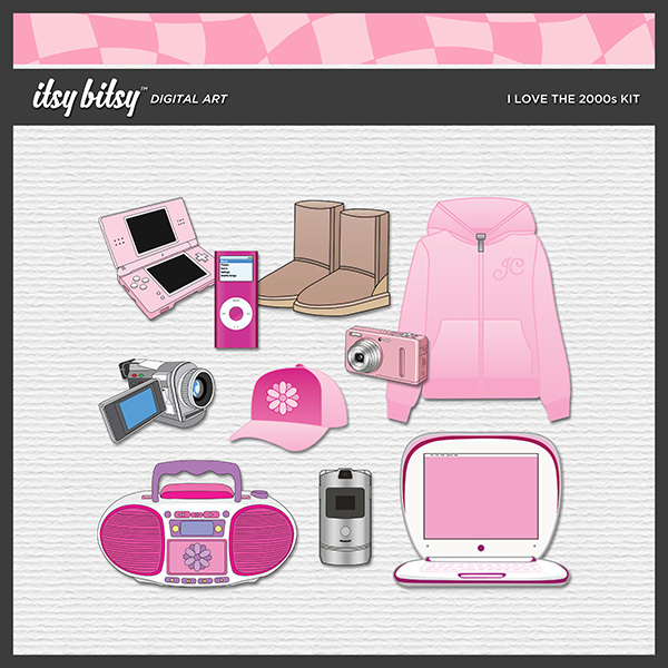 I Love the 2000s Kit Digital Art - Digital Scrapbooking Kits