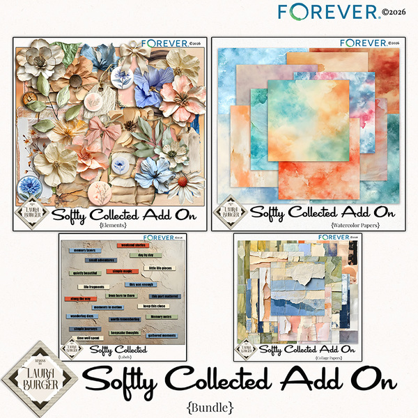 Softly Collected Add On Bundle Digital Art - Digital Scrapbooking Kits