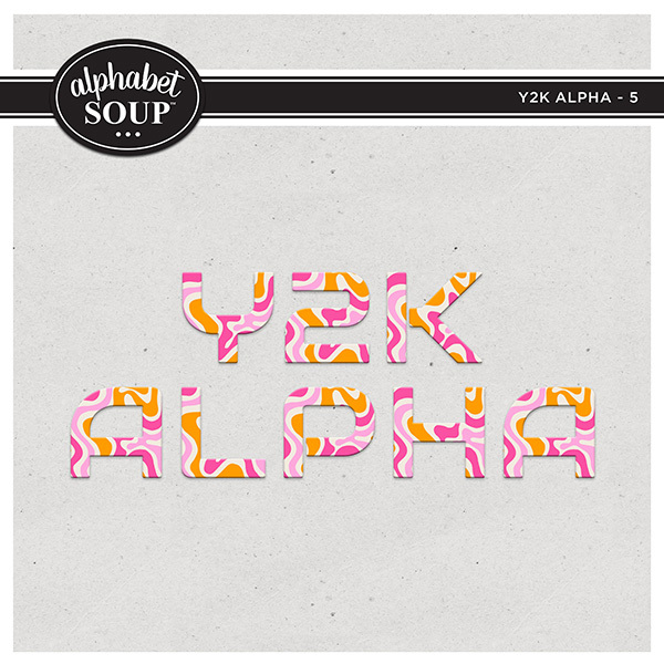 Y2K Alpha - 5 Digital Art - Digital Scrapbooking Kits