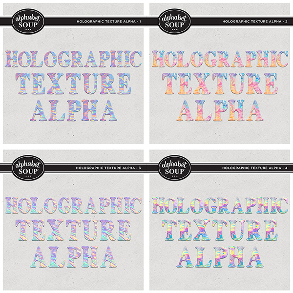 Holographic Texture Alpha Bundle Digital Art - Digital Scrapbooking Kits