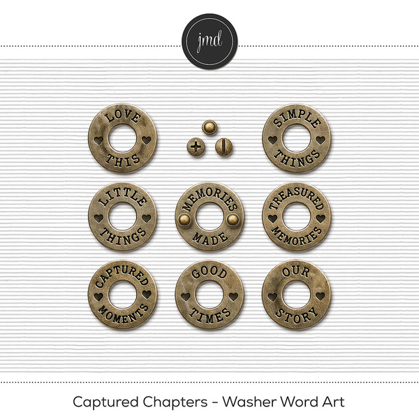 Captured Chapters - Washer Word Art Digital Art - Digital Scrapbooking Kits