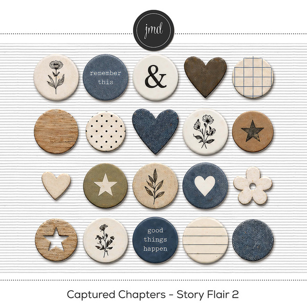 Captured Chapters - Story Flair 2 Digital Art - Digital Scrapbooking Kits