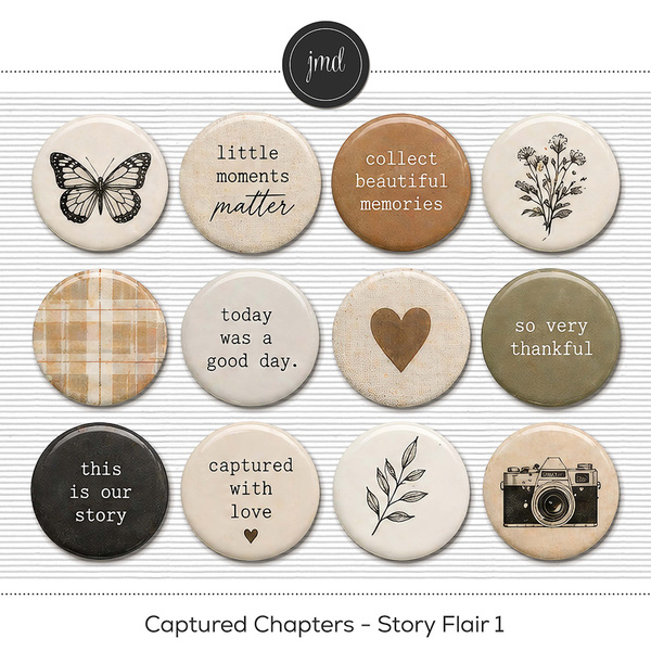 Captured Chapters - Story Flair 1 Digital Art - Digital Scrapbooking Kits