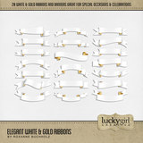 Elegant White & Gold Ribbons