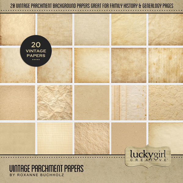 Vintage Parchment Papers Digital Art - Digital Scrapbooking Kits
