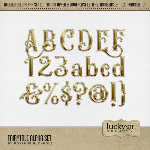 Fairytale Alpha Set Digital Art - Digital Scrapbooking Kits