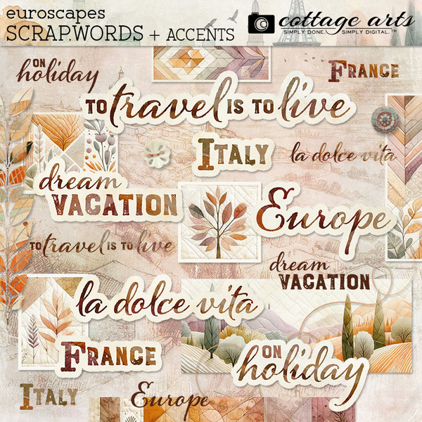 EuroScapes Scrap.Words - Accents Digital Art - Digital Scrapbooking Kits