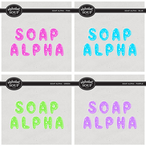 Soap Alpha Bundle Digital Art - Digital Scrapbooking Kits