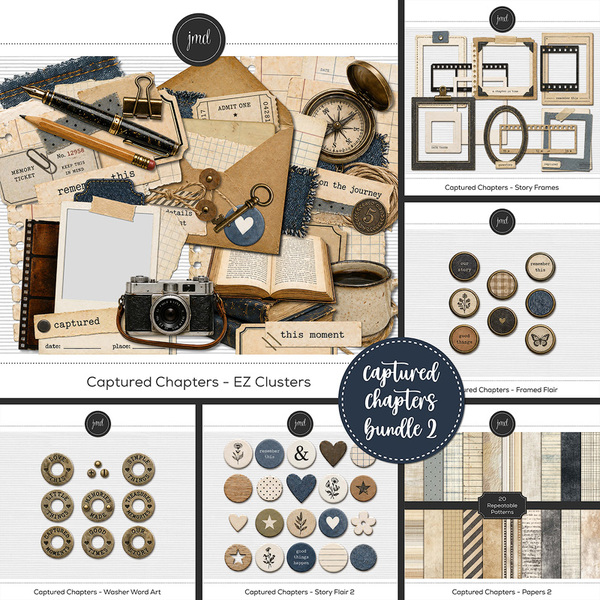 Captured Chapters Bundle 2 Digital Art - Digital Scrapbooking Kits
