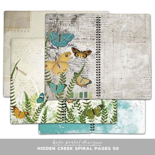 Hidden Creek Spiral Pages 02 Digital Art - Digital Scrapbooking Kits