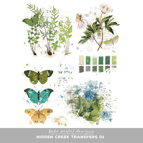 Hidden Creek Transfers 01 Digital Art - Digital Scrapbooking Kits