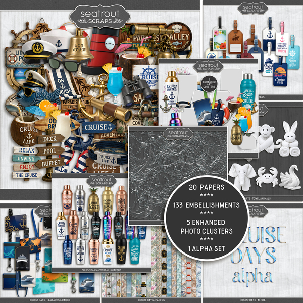 Cruise Days Mega Bundle Digital Art - Digital Scrapbooking Kits