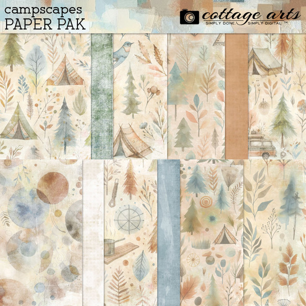 CampScapes Paper Pak Digital Art - Digital Scrapbooking Kits